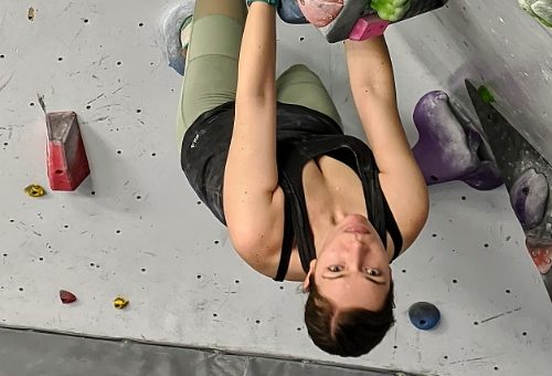 Katherine Wood rock climbing